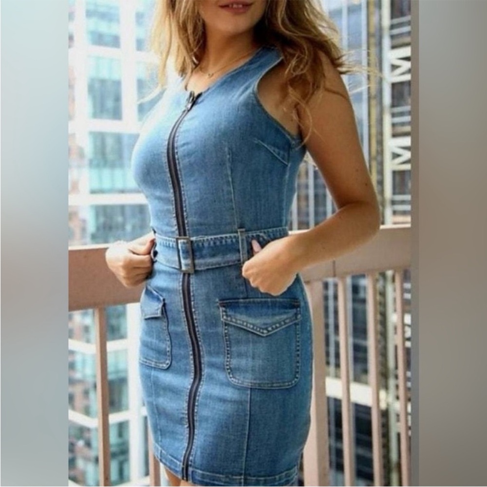 Denim jean dress by rewash size small